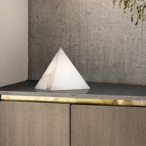 Alabaster Pyramid Table Lamp