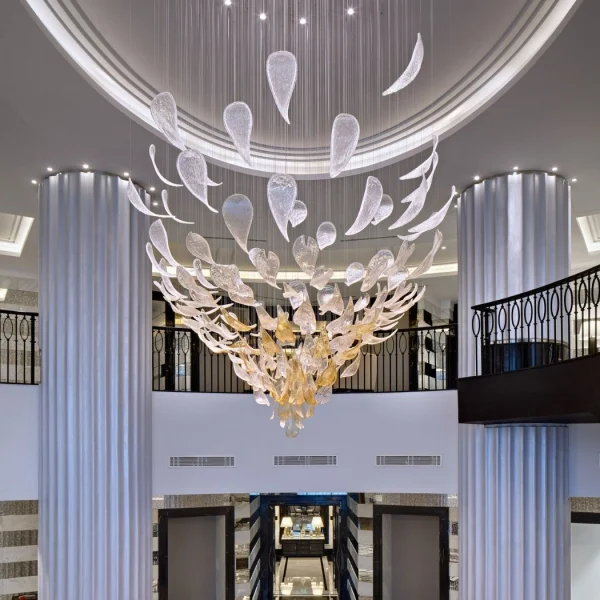 Custom Amber and Clear Droplet Chandelier