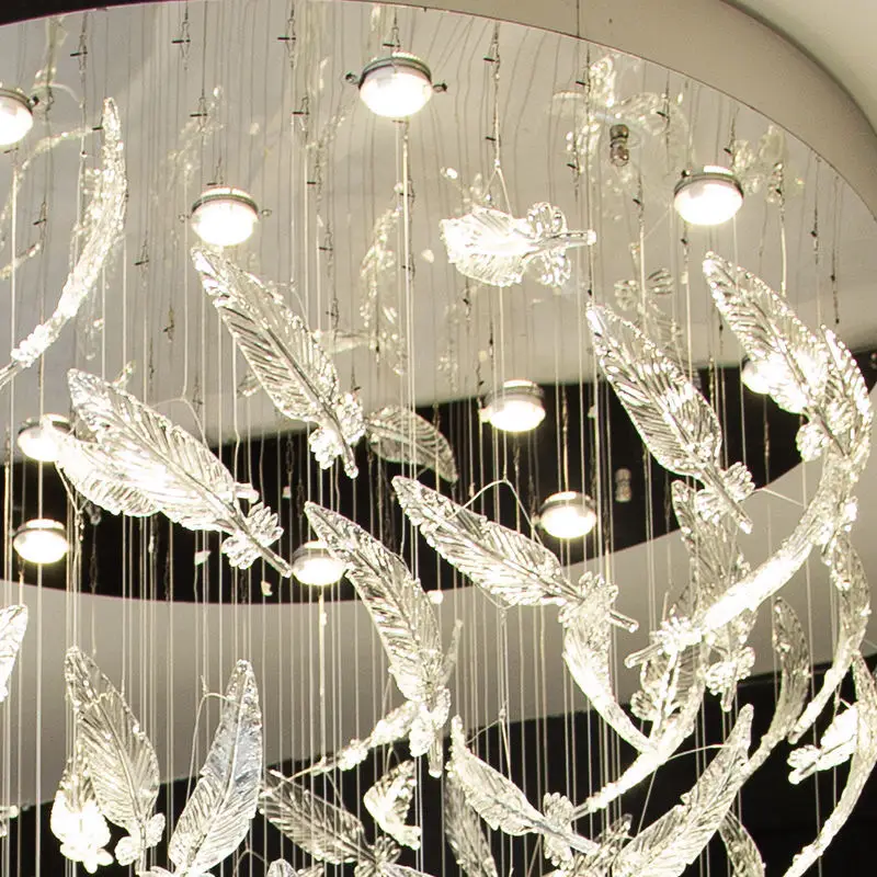 Glass Feather Chandelier - Image 2