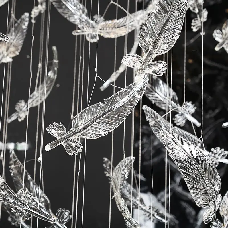 Glass Feather Chandelier - Image 5