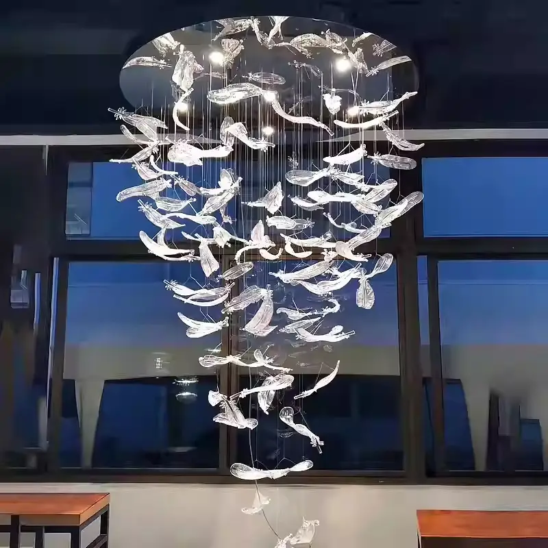 Glass Feather Chandelier - Image 7