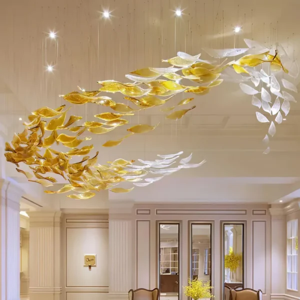 Luxury Golden Ribbon Flow Chandelier