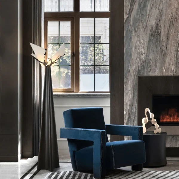 Triangular Marble Floor Lamp