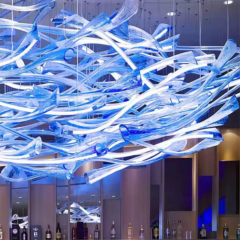 Gradient Blue Coral Chandelier - Image 4