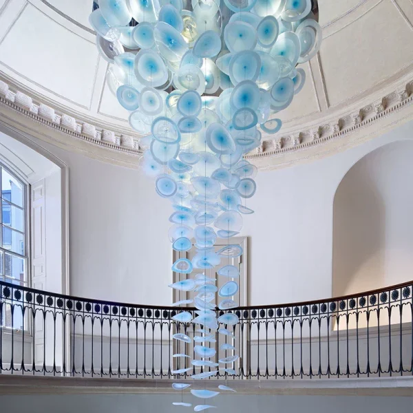 Gradient Blue Scale-shaped Chandelier