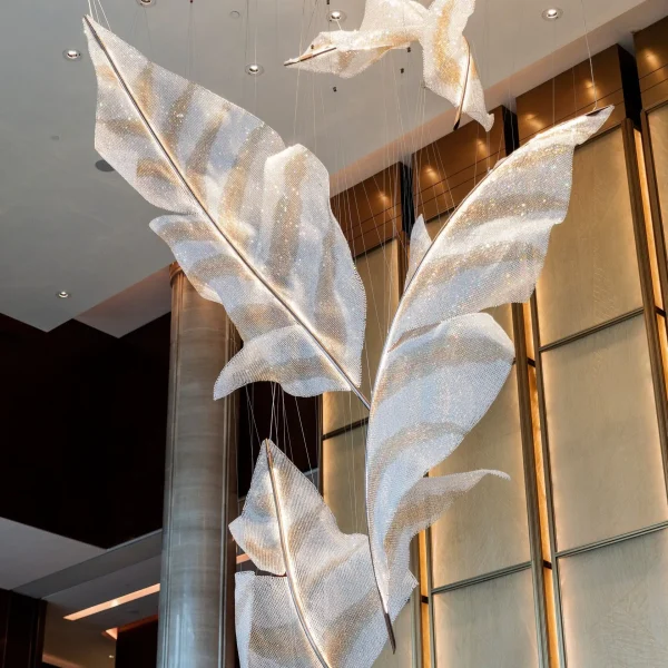 Large Crystal Leaf Chandelier