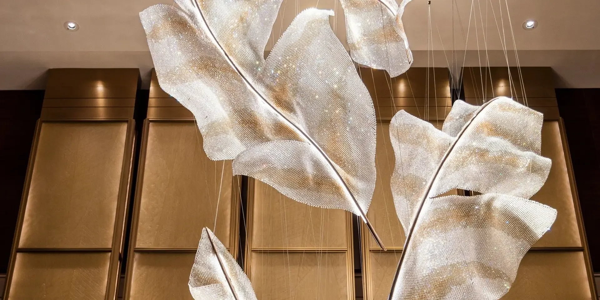 Large Crystal Leaf Chandelier 3