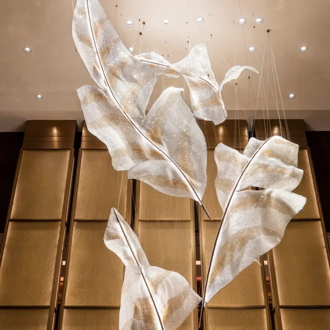 Large Crystal Leaf Chandelier 3