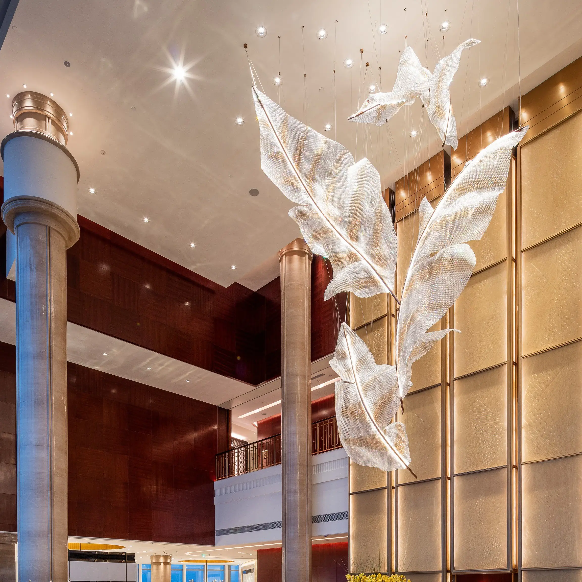 Large Crystal Leaf Chandelier - Image 4